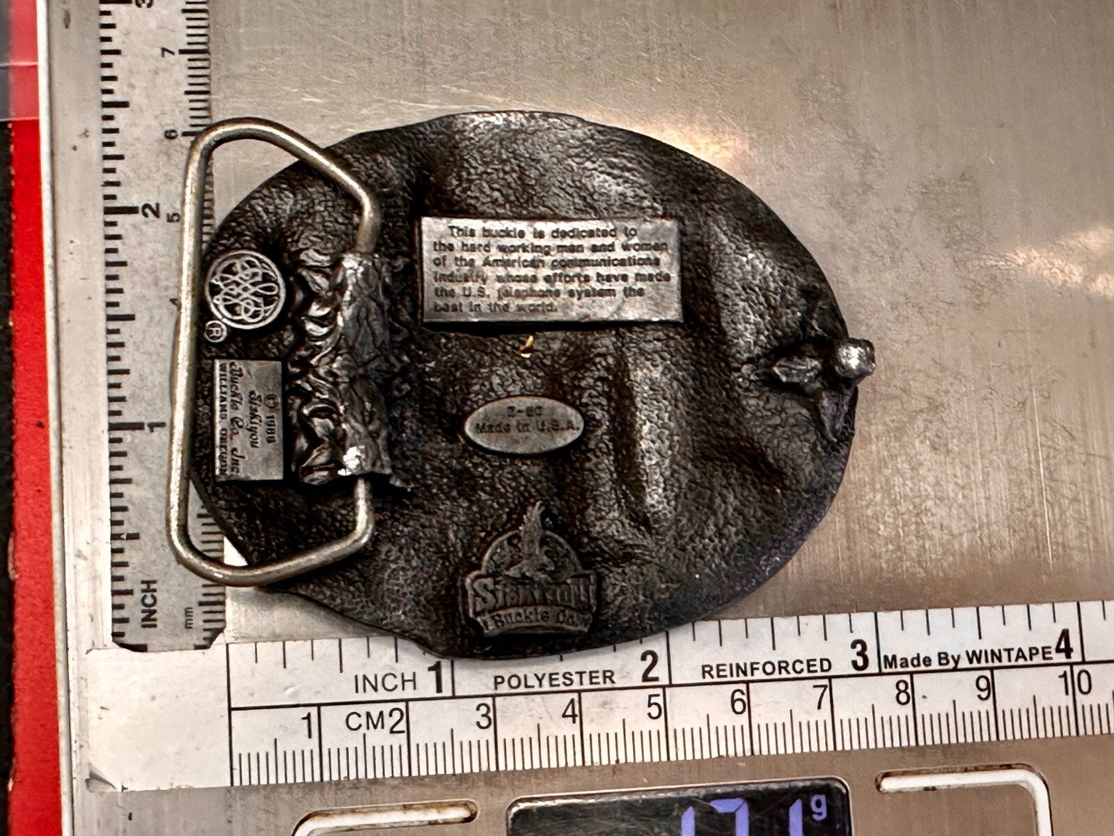Telephone Lineman Line Electrical Worker Commemorative 1988 Siskiyou Belt Buckle