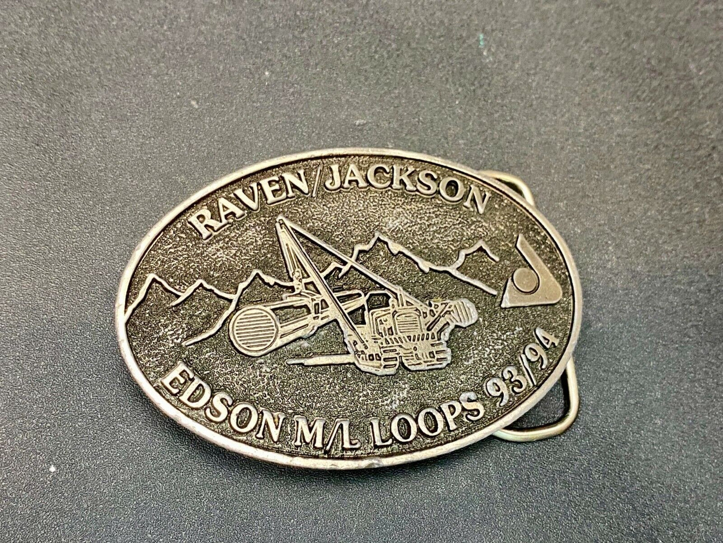 Vintage 90'S  Tree Logging Heavy Machinery Raven Jackson Edison M/L Loops