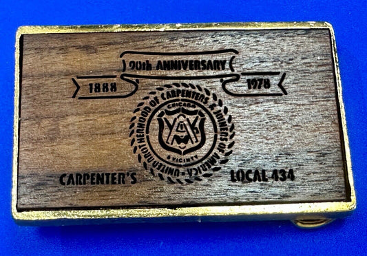 United Brotherhood of Carpenter's Union of America local 434 belt buckle