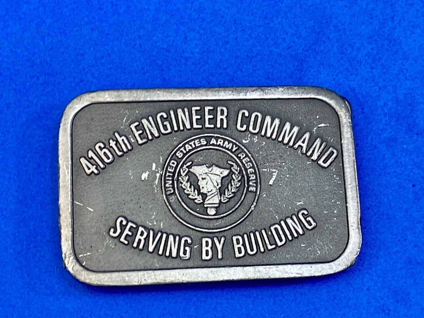 United States Army Reserve 416th Engineer Command belt buckle serving by command