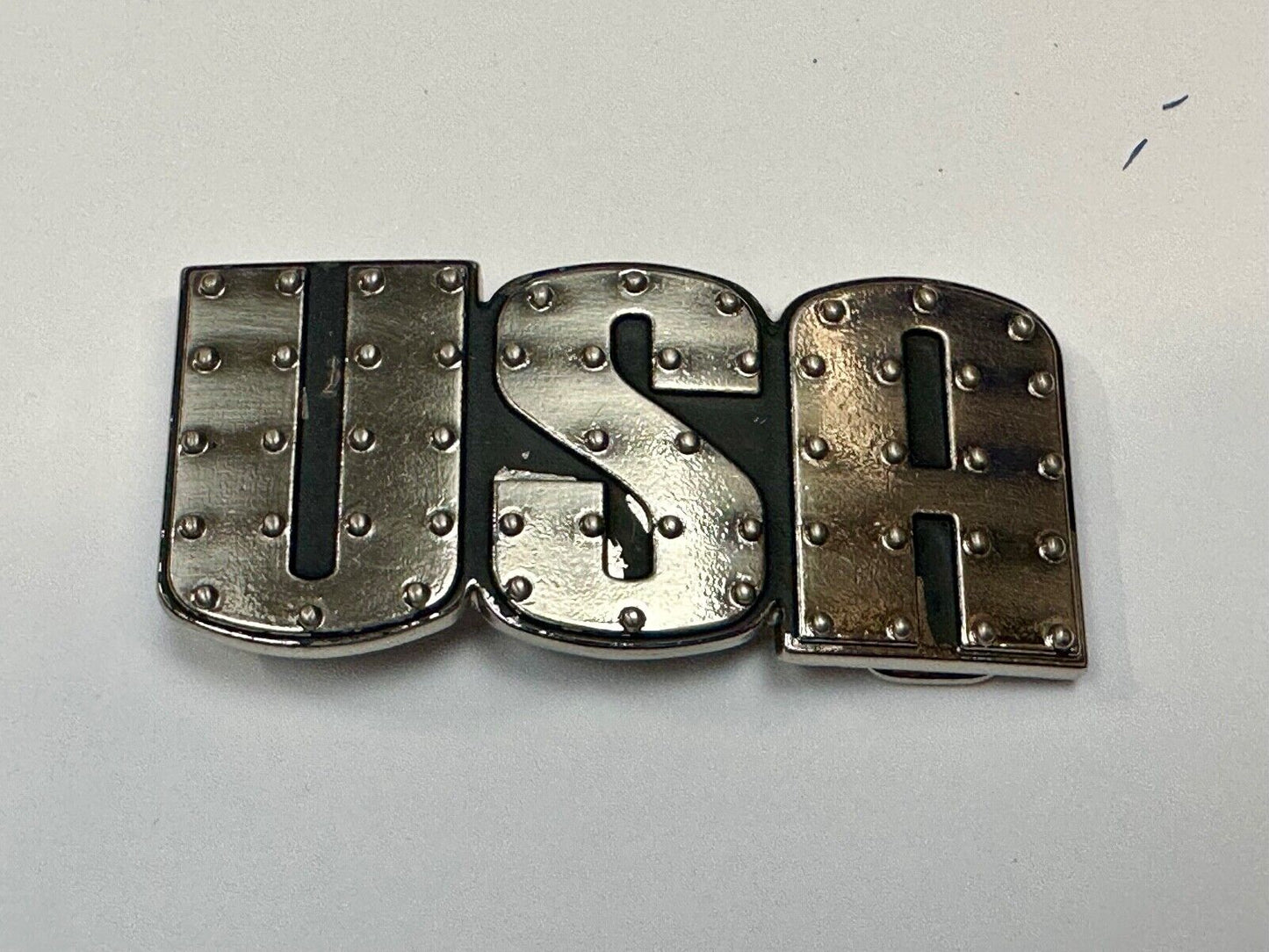 USA - Patriotic Cutout Letters America Proud Statement Crome Brand belt buckle