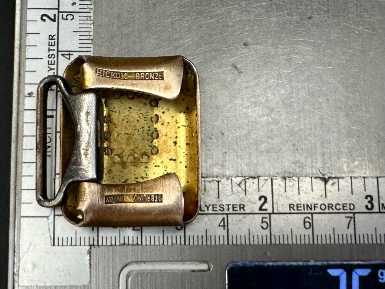 Vintage Hickok Bronze Initial Letter Monogram C Art Deco dress belt buckle