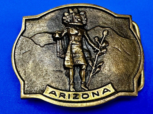 Arizona State Heritage Mint Registered Collection Vtg. Brass Belt Buckle