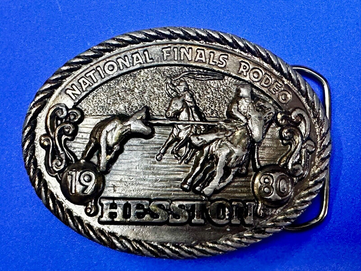 1980 Hesston National Finals Rodeo NFR Collectors Rodeo Cowboy Belt Buckle