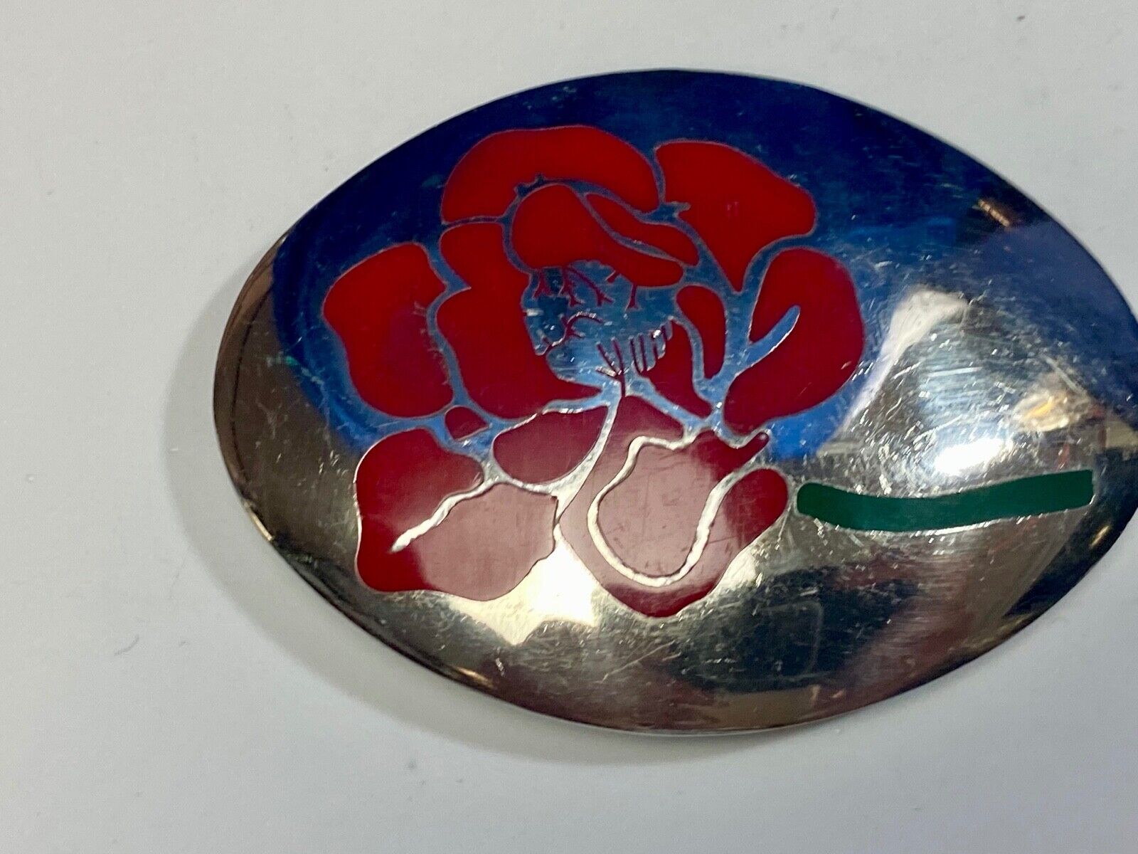 Beautiful southwestern Flower Rose inlaid Western Flair belt buckle