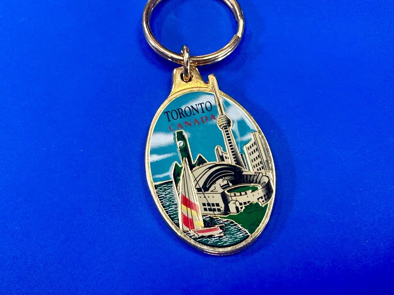 Toronto Canada gold tone CDF Souvenir Keychain - Key Ring Chain