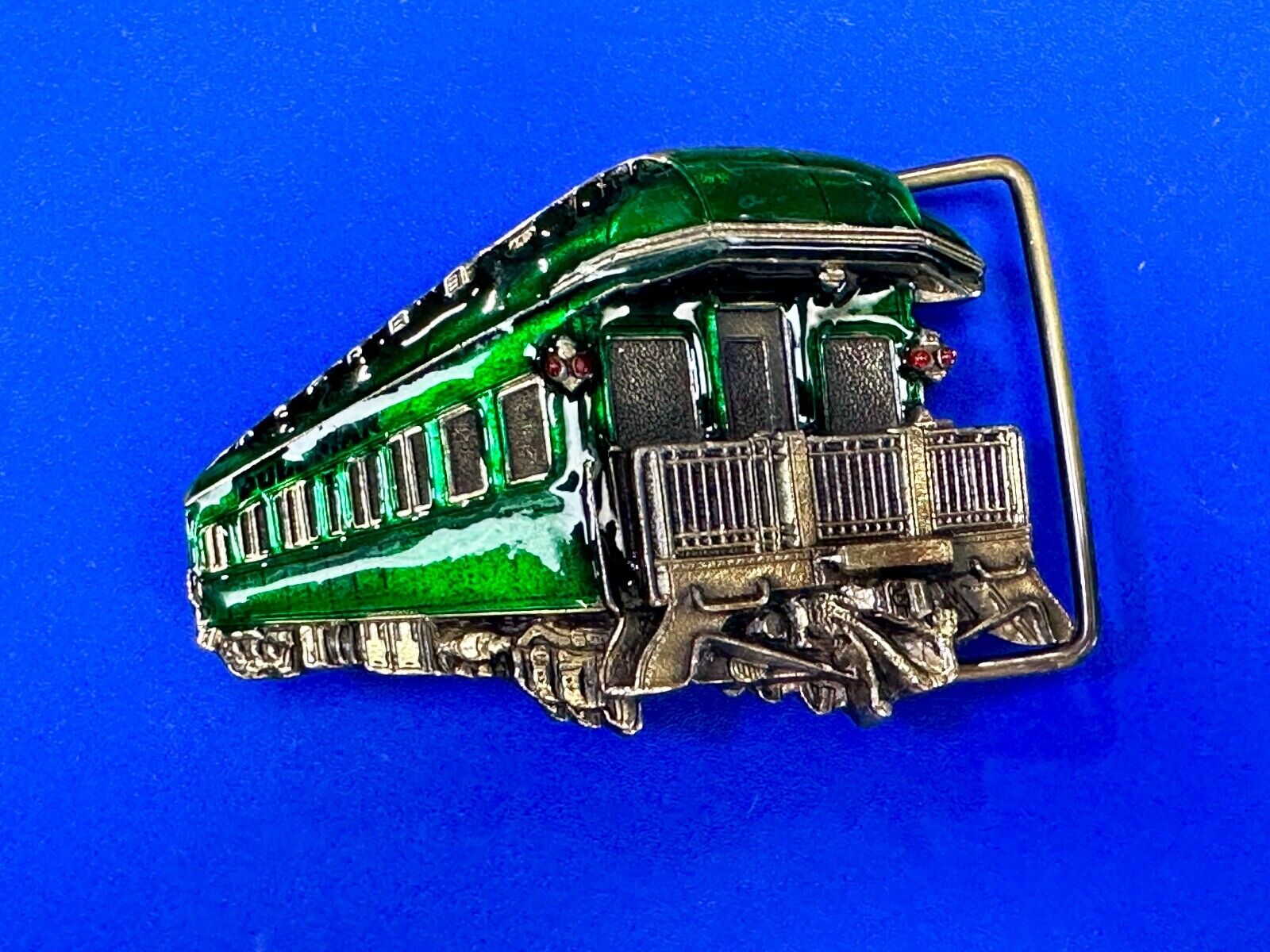 1980 Pullman Train RR Railways collectors GREEN - Great American belt buckle co