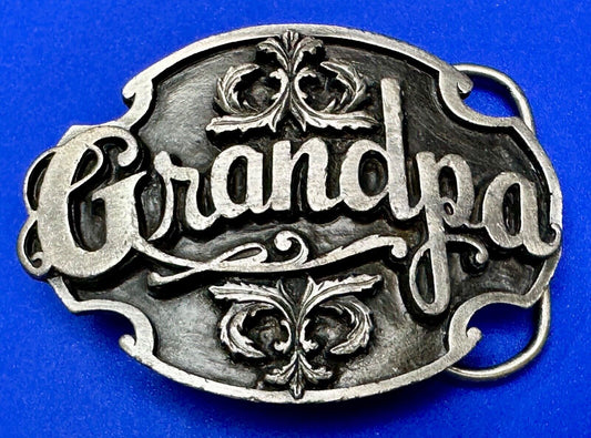1988 Deep Cast Pewter " GRANDPA " Belt BUCKLE ~ # A-80 by Siskiyou Made in USA