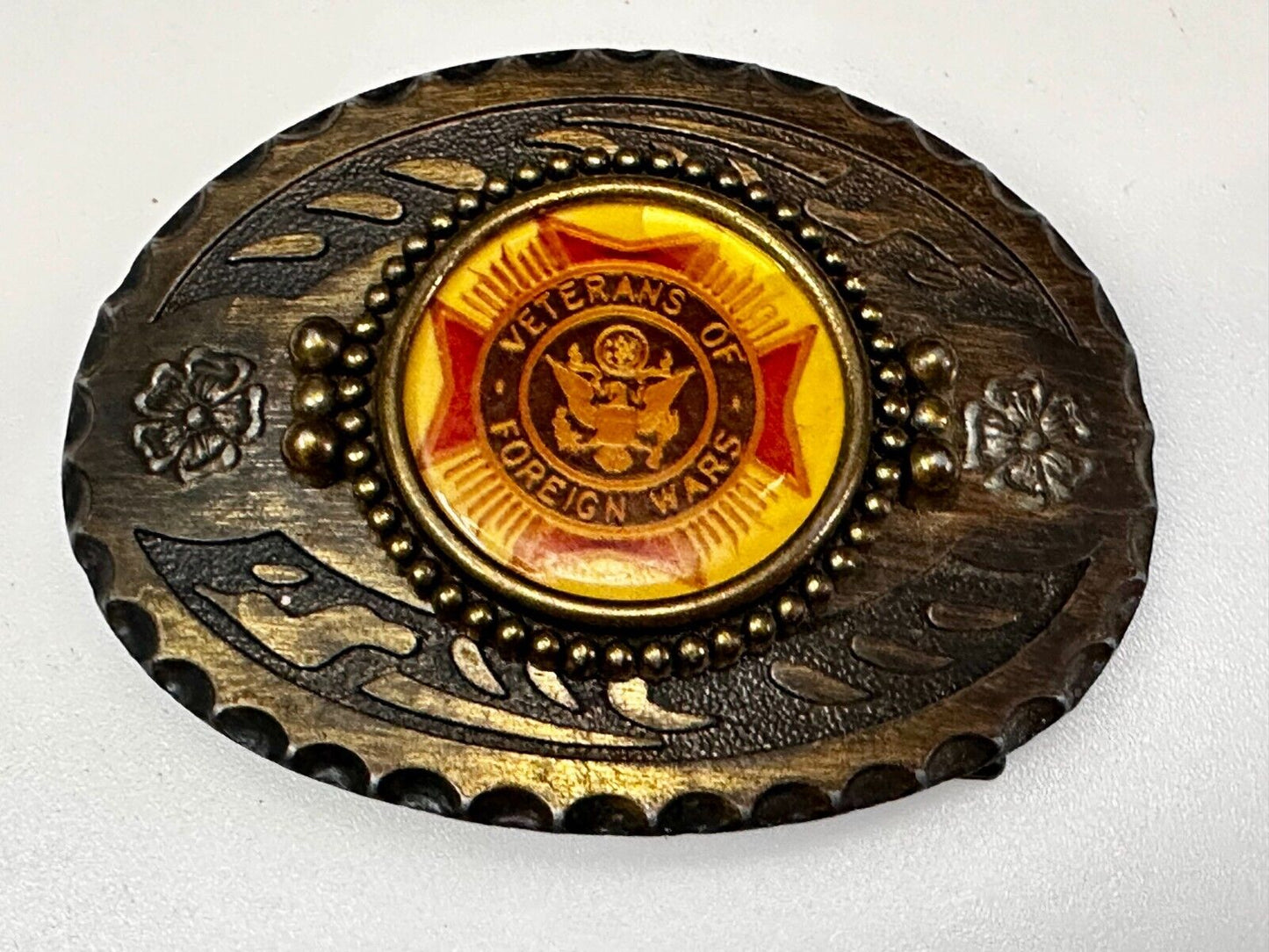Veterans VFW Belt Buckle - or blank for your silver dollar coin or 39mm stone!