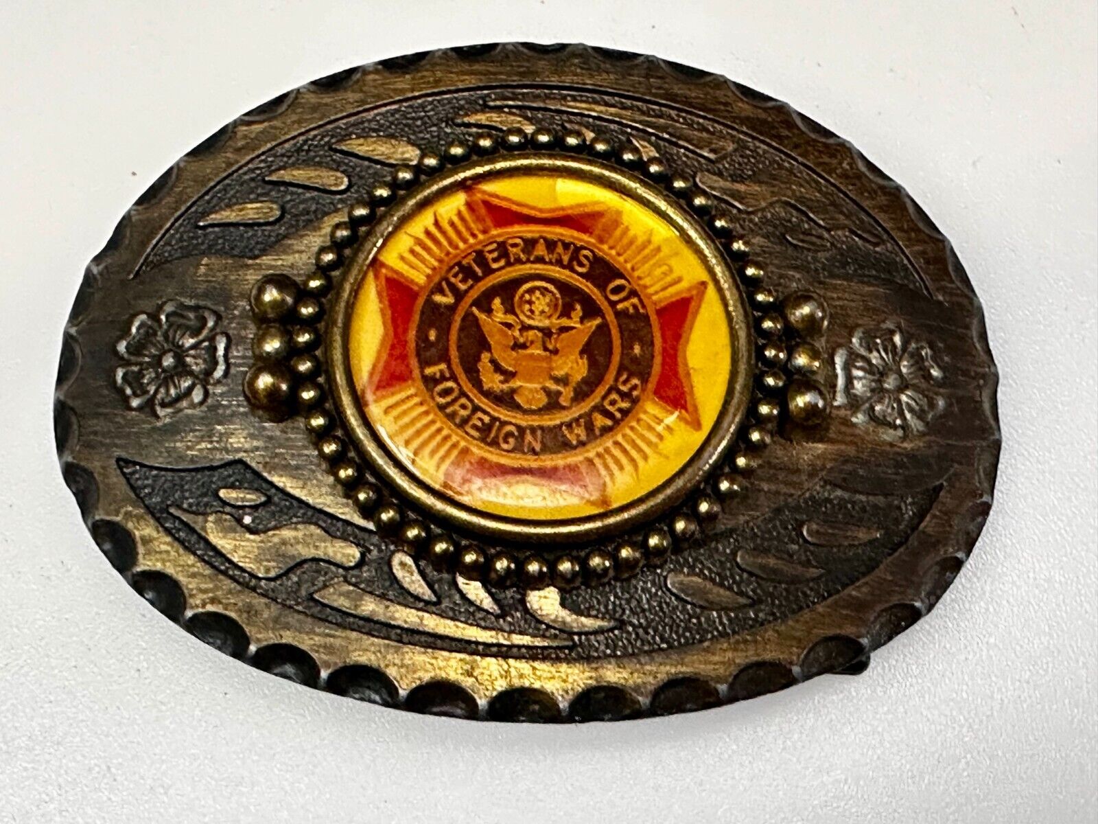 Veterans VFW Belt Buckle - or blank for your silver dollar coin or 39mm stone!