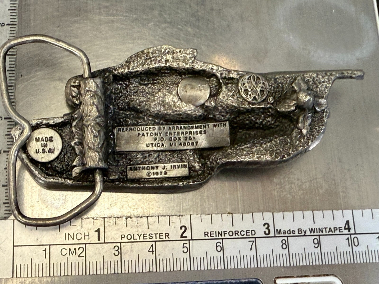 Armored Tank Military War Battle Weapon Anthony J.Irvin 1979 C-4L  Belt Buckle