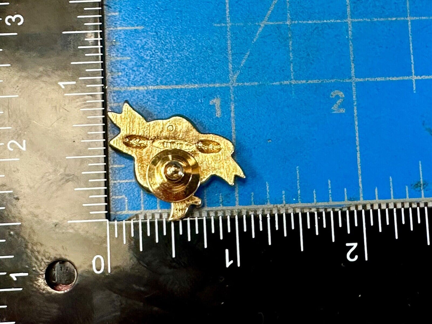 Apple Brooch Pin #1 Teacher Red Rhinestone Avon signed gold tone brooch