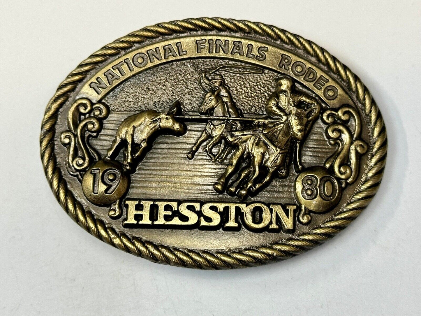 1980 Hesston National Finals Rodeo NFR Collectors Rodeo Cowboy Belt Buckle