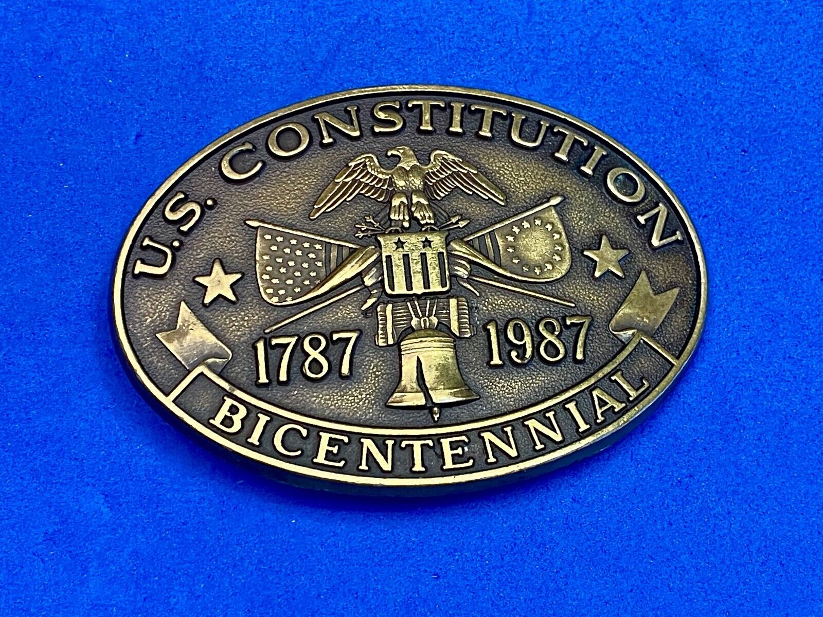 200Th Anniversary Us Constitution Commemorative Western Patriotic Belt Buckle 