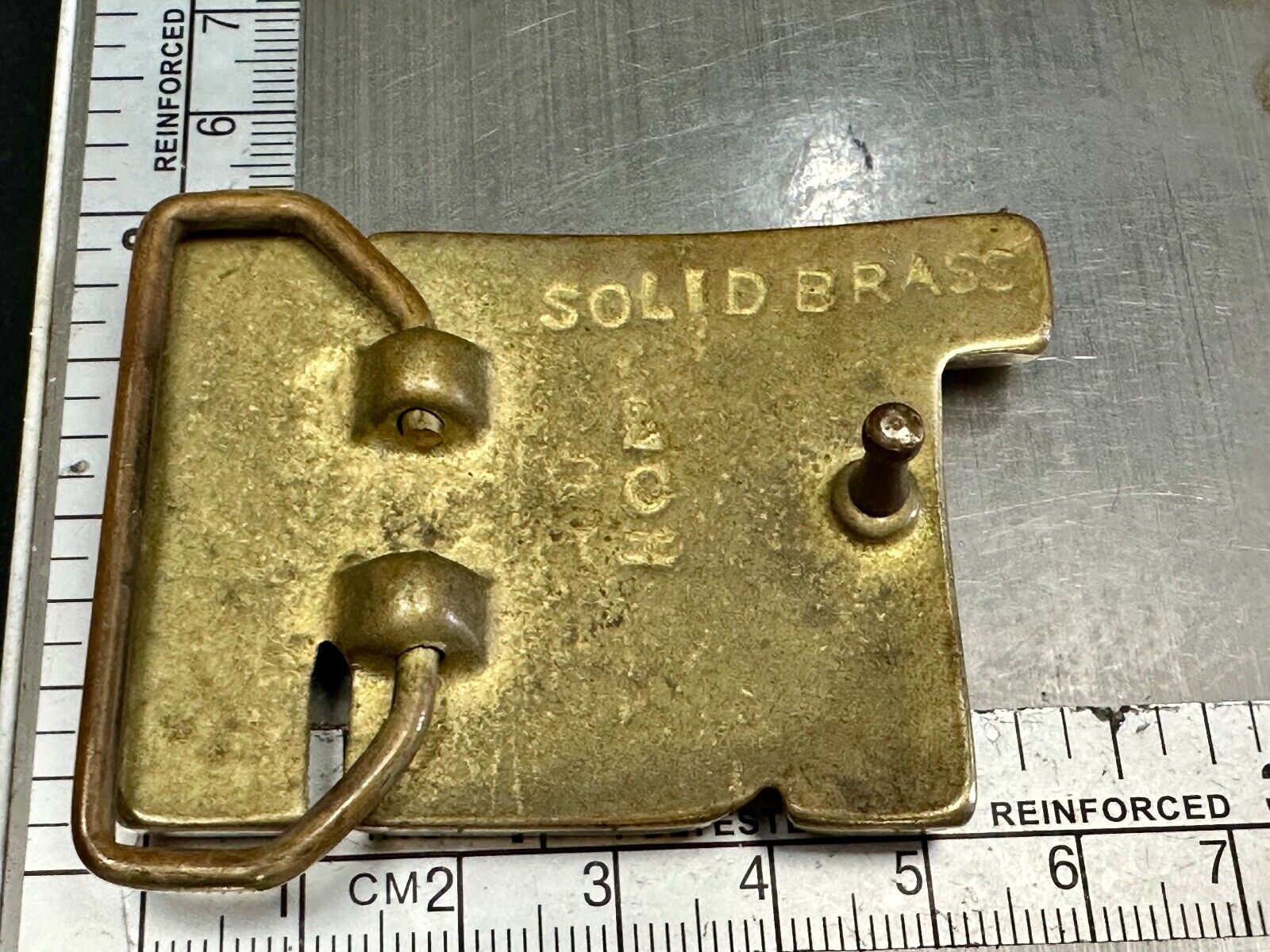 TOM  Vintage name custom  SOLID BRASS cutout BELT BUCKLE