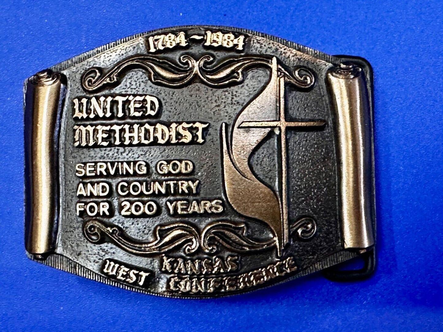 United Methodist Church Kansas West Conference 200Years Solid Bronze Belt Buckle