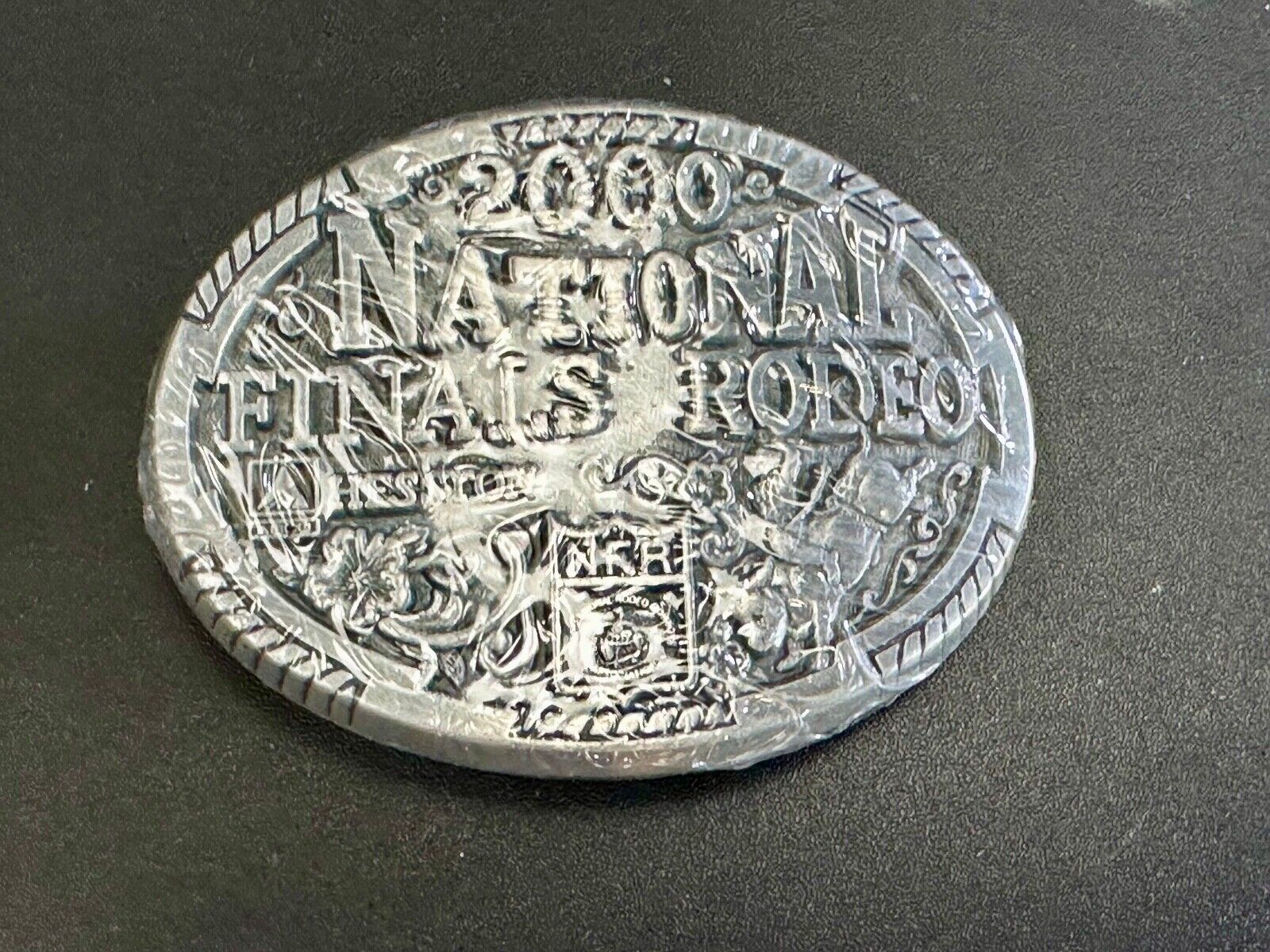 2000 Youth Sized Hesston National Finals Rodeo Bull Riding Cowboys belt buckle 