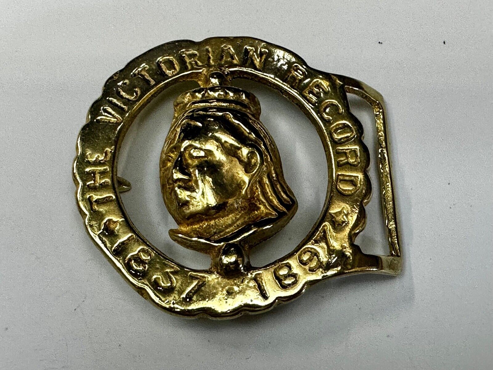The Victorian Record Queen Victoria Royalty Horse Medallion Belt Buckle