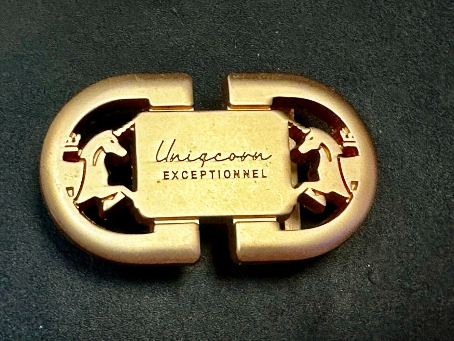 Uniqcorn Exceptionnel - Unknown to me!   unicorn's facing in cutout Belt Buckle