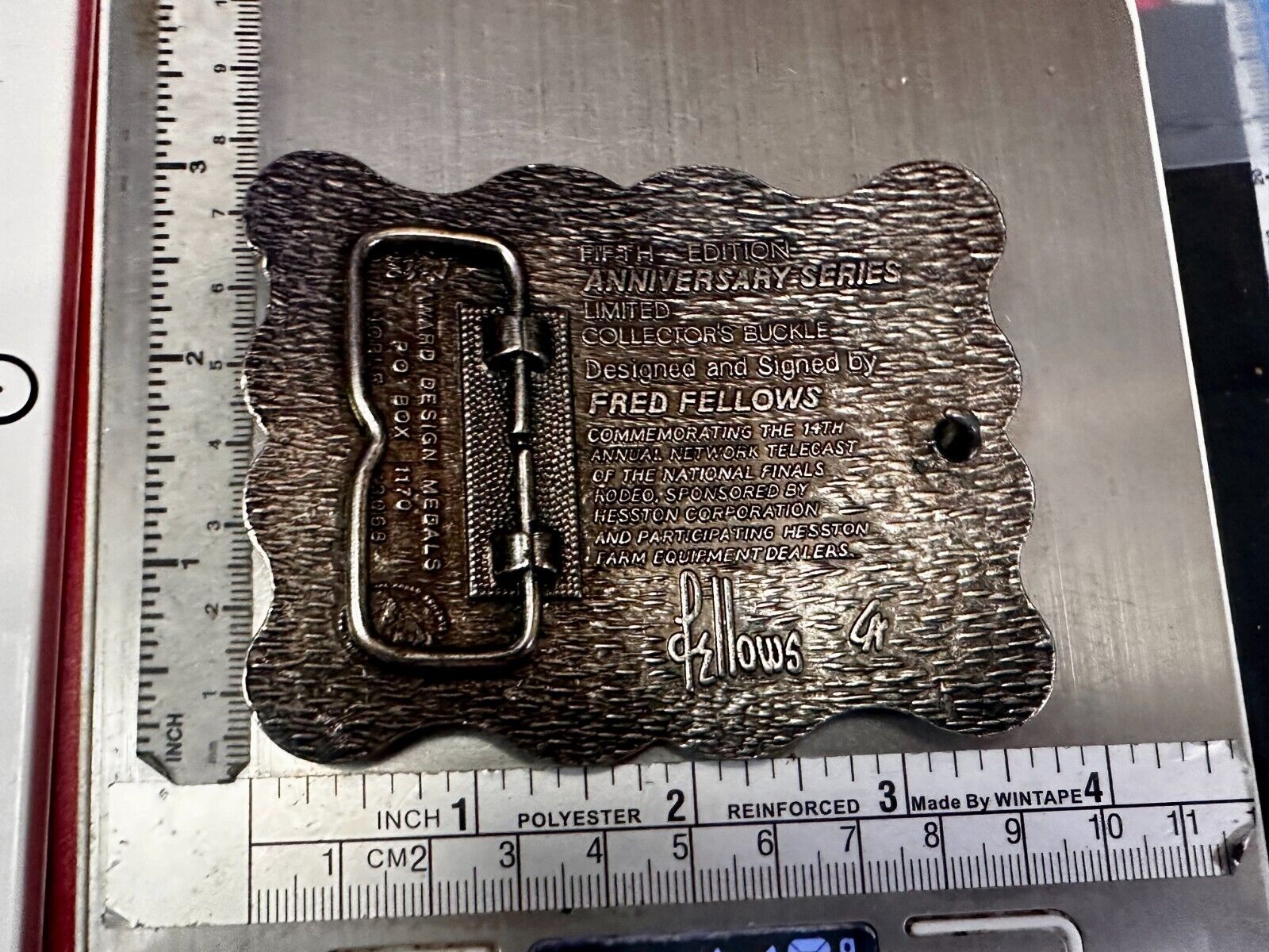 1987 ADM Hesston NFR National Finals Rodeo Cowboys Western Belt Buckle