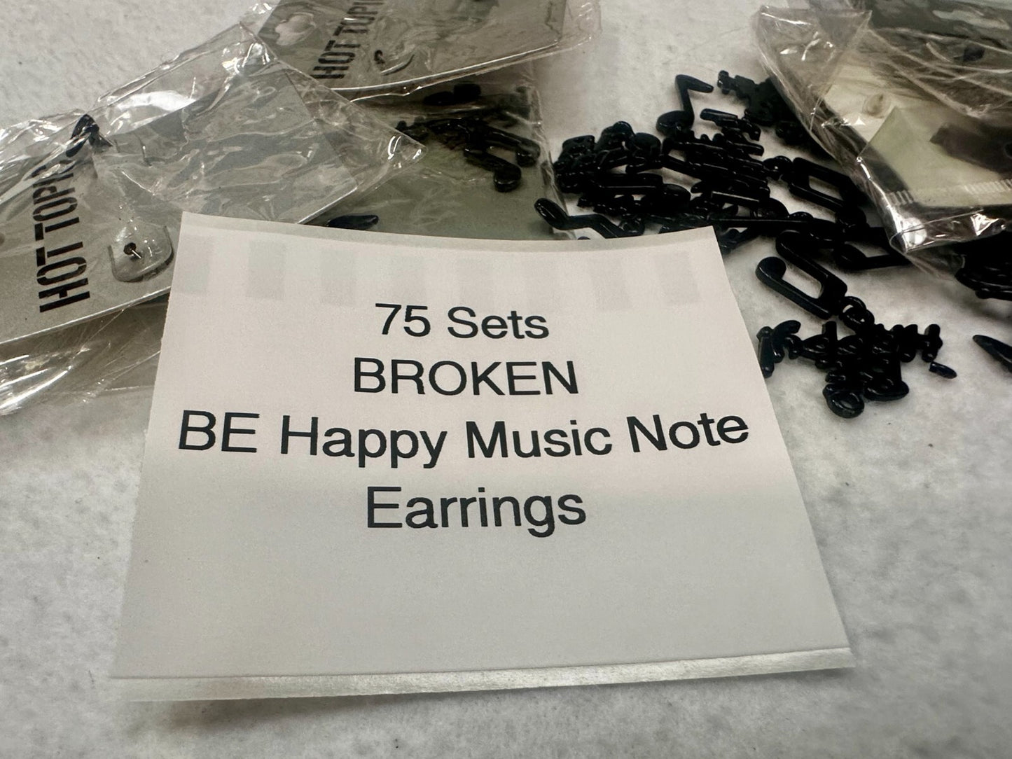 75 Set Lot Of Broken Be Happy Music Note Earrings Craft /  Repurpose / Steampunk