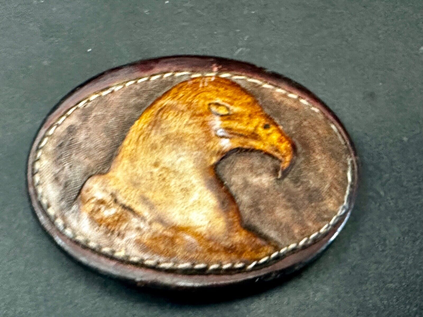Artisan American Eagle Vintage Mixed Leather Belt Buckle