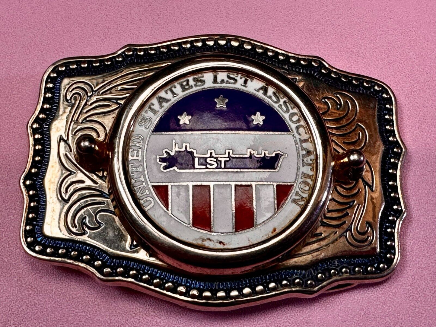 United States LST Association Insert for Coin or Stone Centerpiece Belt Buckle