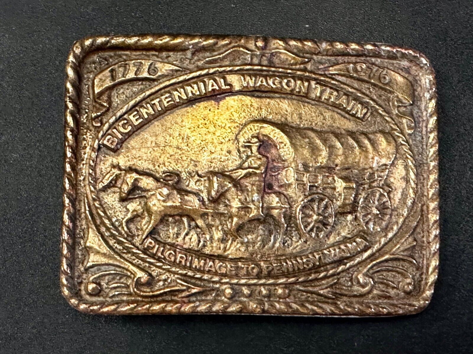 Bicentennial Wagon Train Pilgrimage Pennsylvania American Revolution Belt Buckle