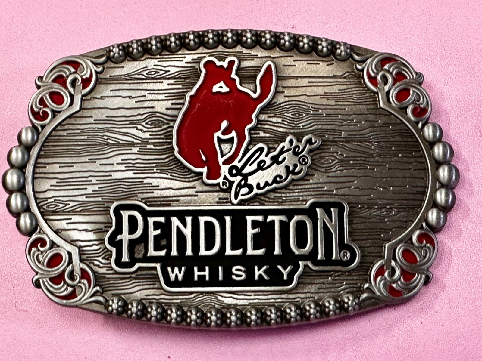 2023 Pendleton Whiskey Let'er Buck Rodeo Cowboy Montana Silversmiths Belt Buckle