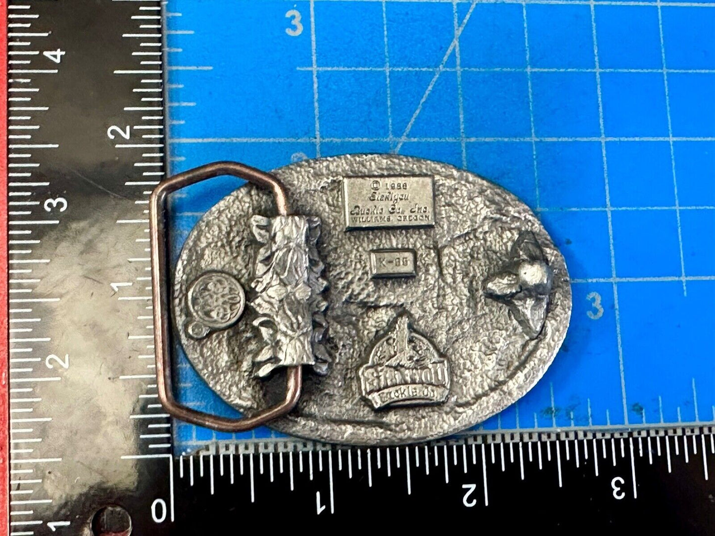 Alaska Eagle - Patriotic Flying Hunting Bird wings wide K66 Siskiyou belt buckle