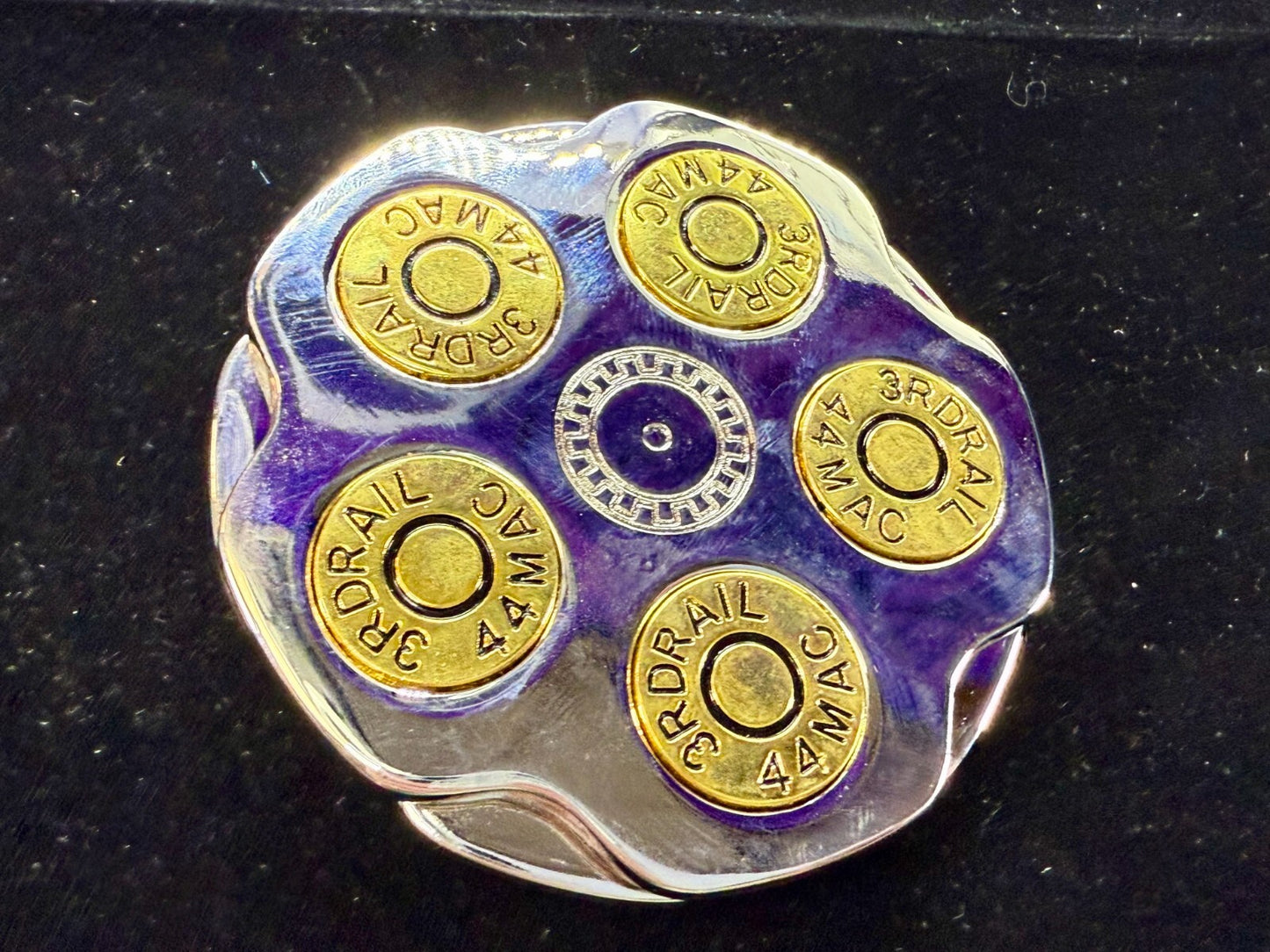 3RDRAIL Magnum 44 Revolver Gun Shell Bullet Moving Collectors Belt Buckle