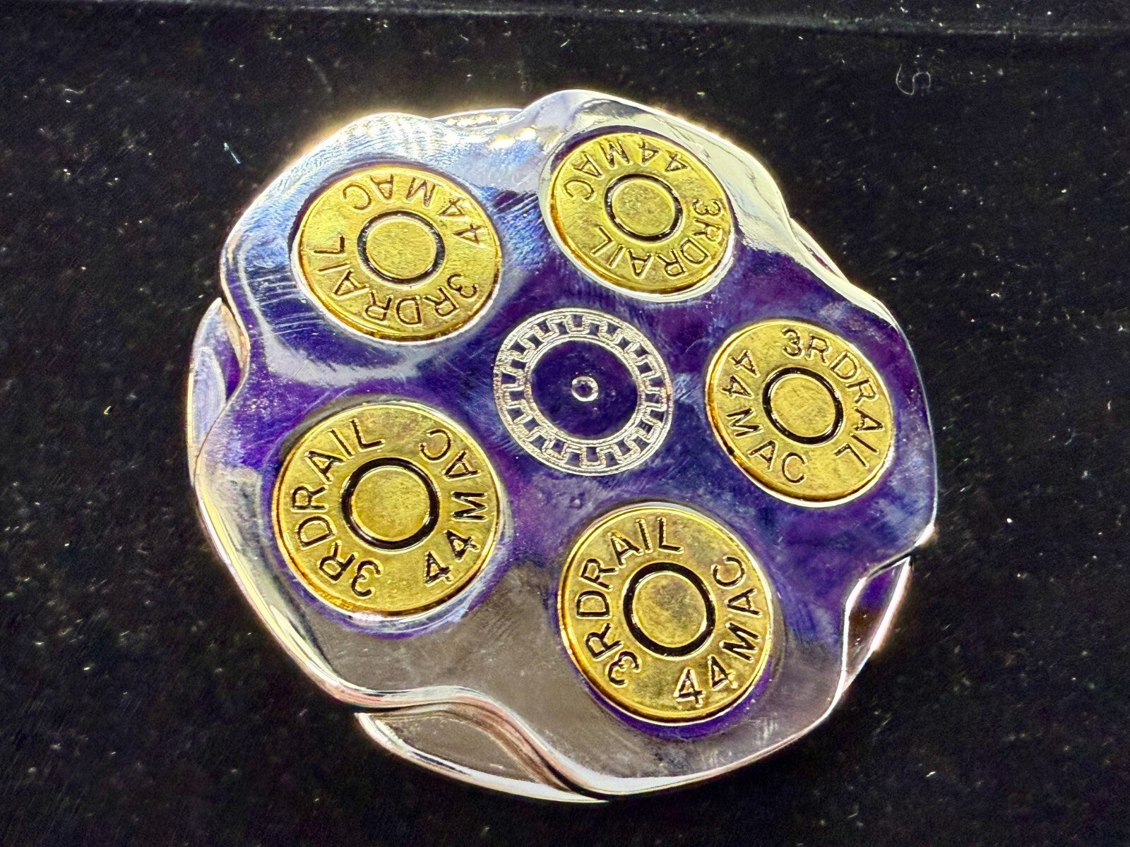 3RDRAIL Magnum 44 Revolver Gun Shell Bullet Moving Collectors Belt Buckle