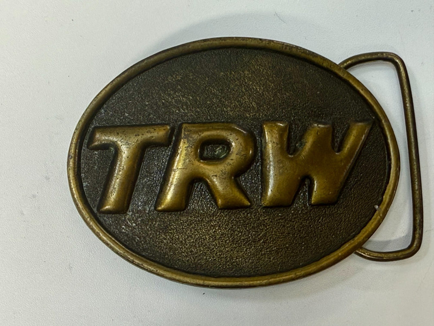 TRW Automotive Parts Advertising Promo Vintage Indiana Metal Craft Belt Buckle