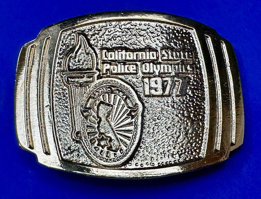 Vintage California State Police Olympics 1977 belt buckle