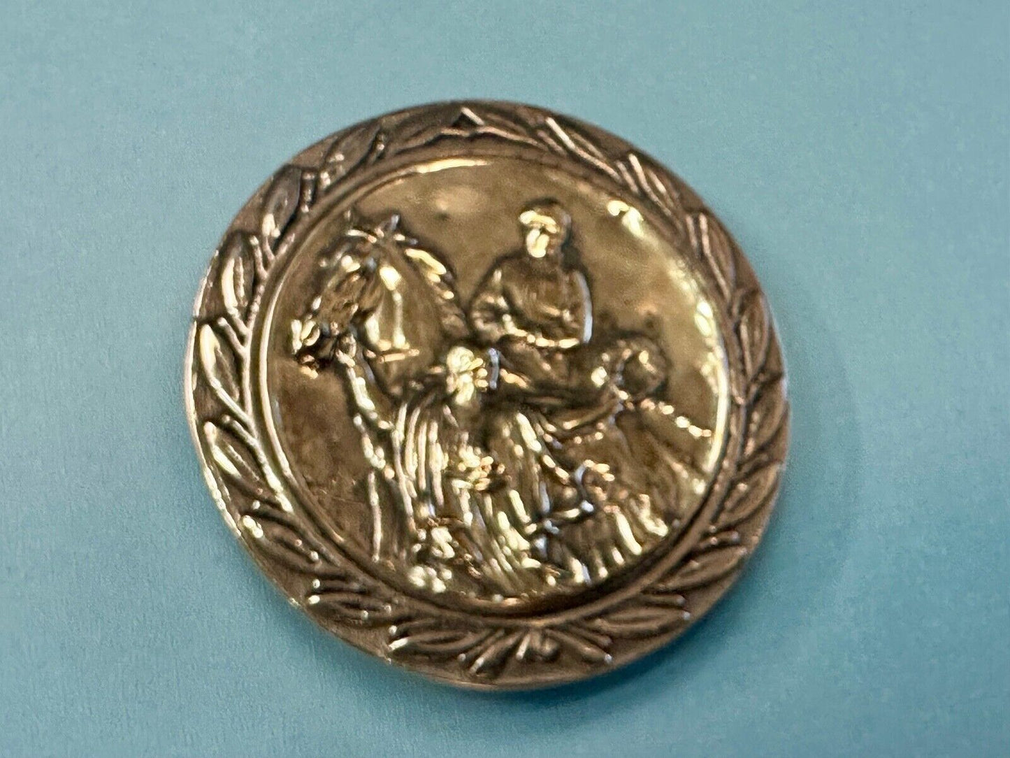 Unique Horse & polo Rider Dress Belt Buckle - Vintage 70s Baron Brass Taiwan