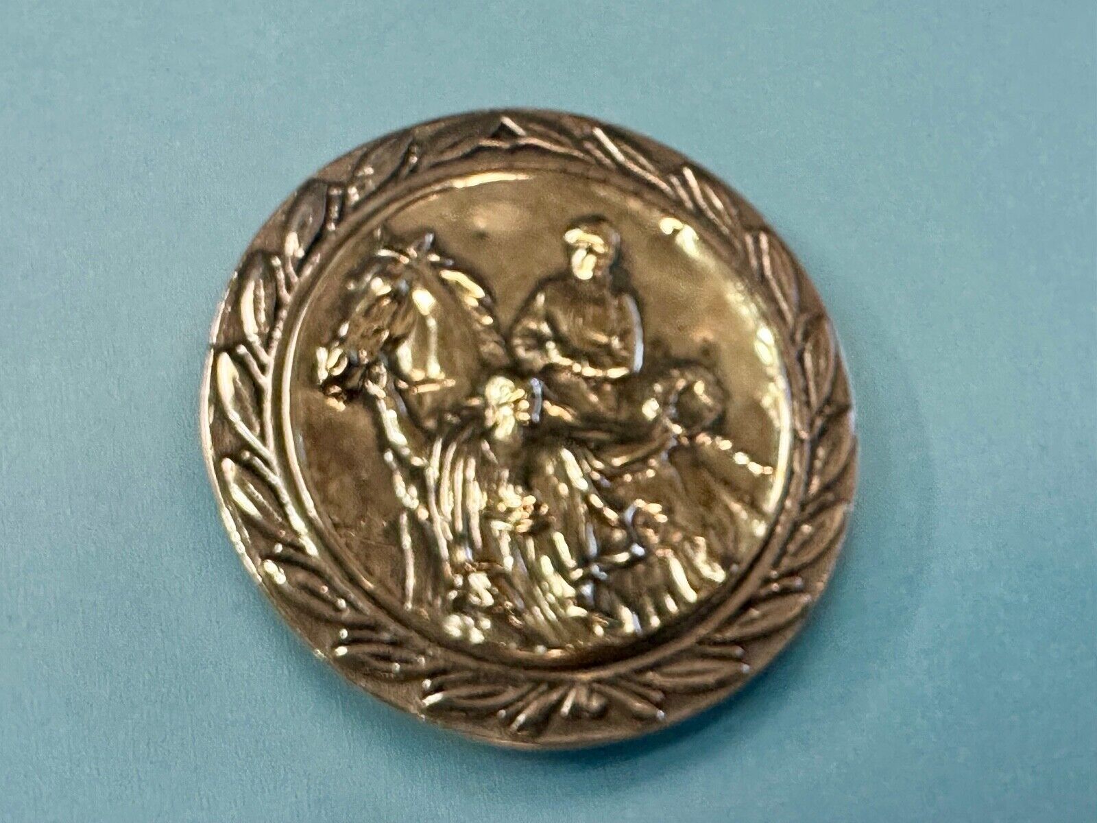 Unique Horse & polo Rider Dress Belt Buckle - Vintage 70s Baron Brass Taiwan