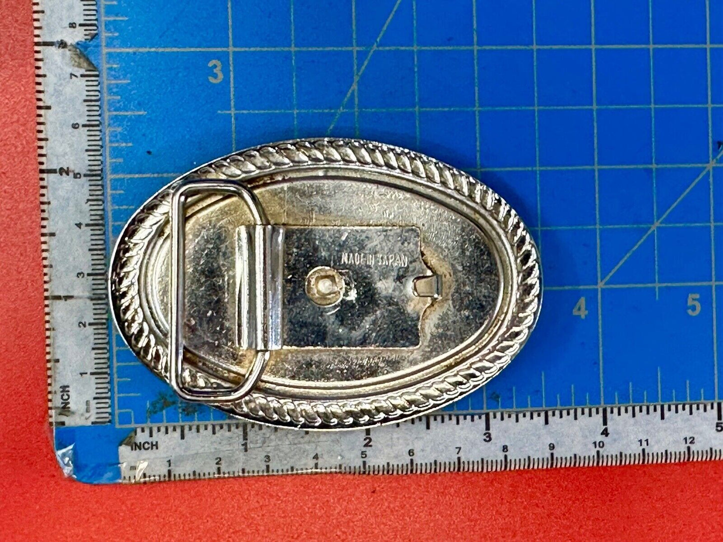 Vintage Cowboy Saddle Bronc western belt buckle  - made in Japan