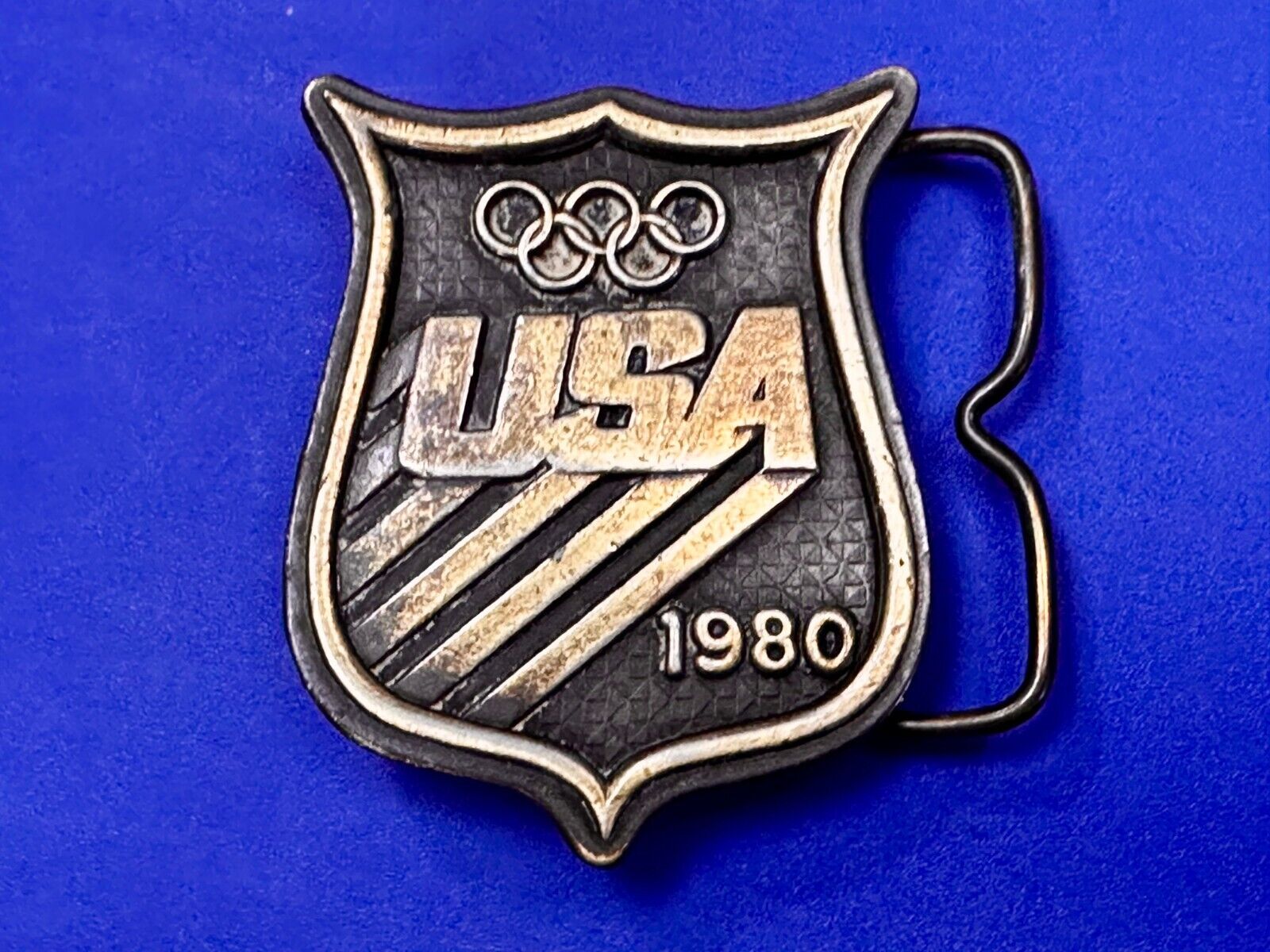 1980 USA Olympic Committee Bergamot Brass Works Vintage Belt Buckle Paul Rollins