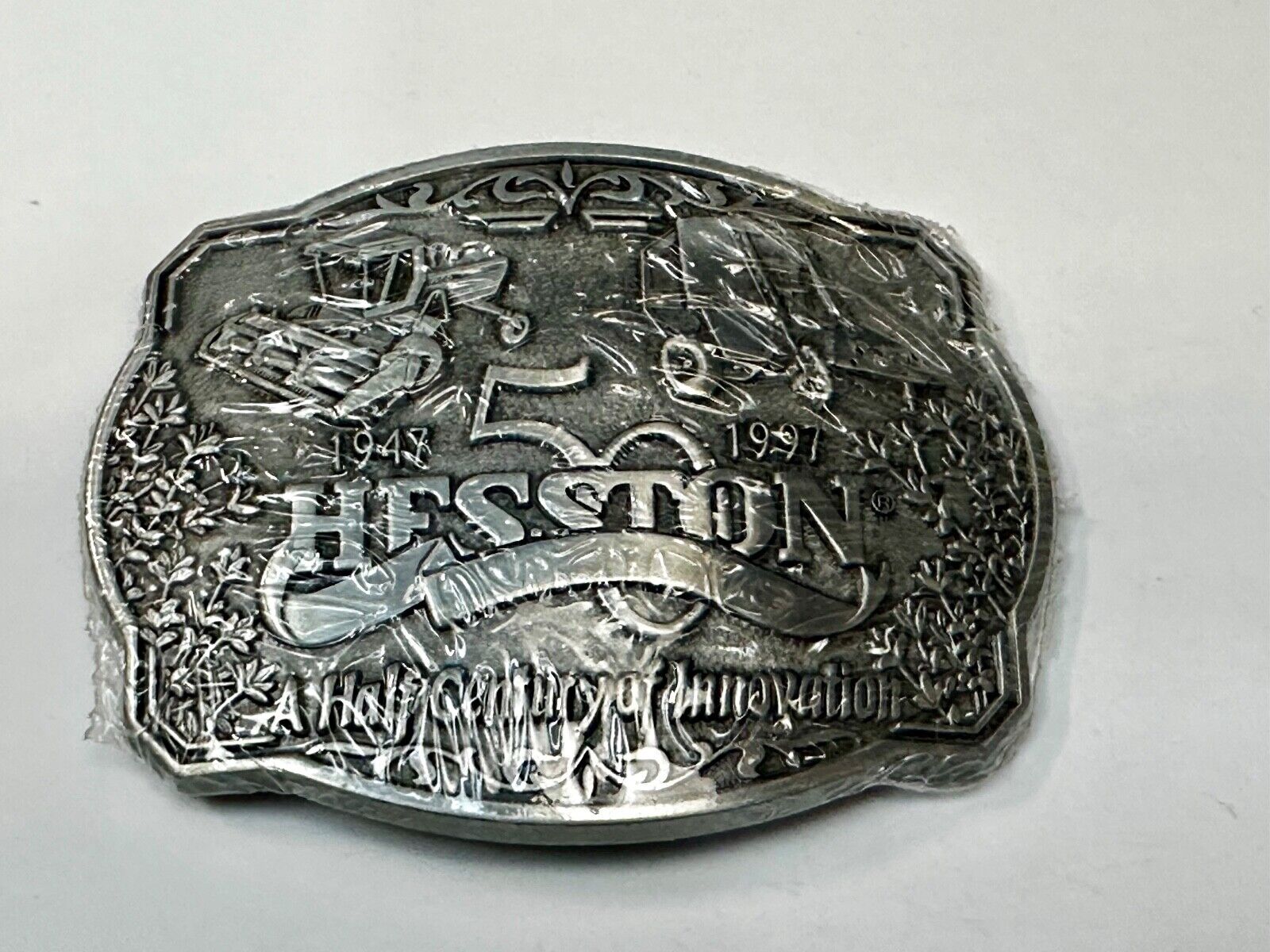 1997 ADM NATIONAL FINALS RODEO ADULT  NFR NOS 50 YEAR ANNIVERSARY BELT BUCKLE