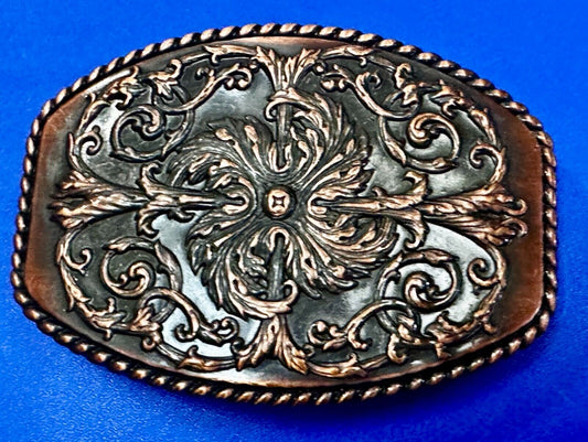 Unique Brown Color Detailed Floral Theme Replacement Belt Buckle