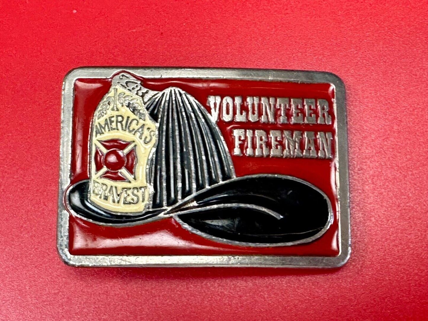 Americas Bravest Volunteer Fire Department tribute belt buckle