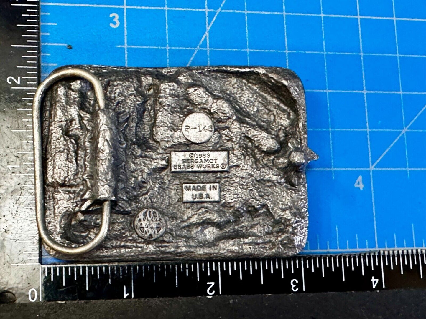 Trout Fly Fish Fishing Fisherman Sportsman Vintage 1983 Bergamot Belt Buckle