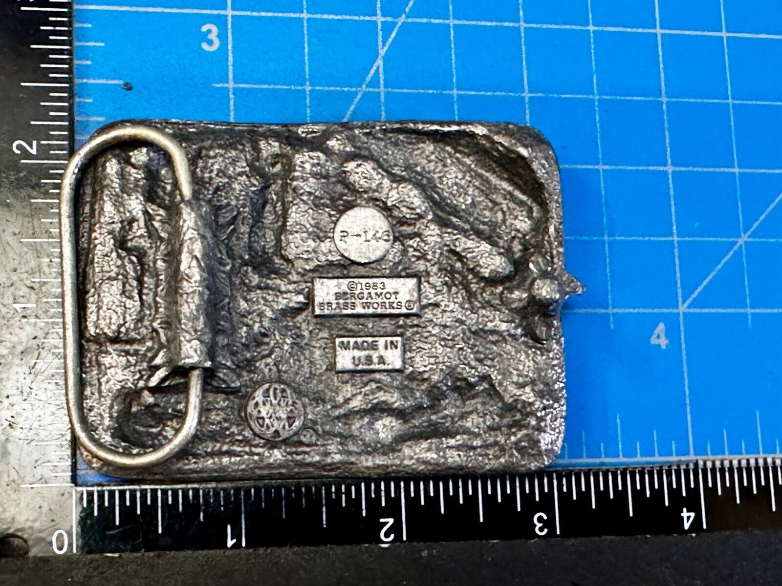 Trout Fly Fish Fishing Fisherman Sportsman Vintage 1983 Bergamot Belt Buckle