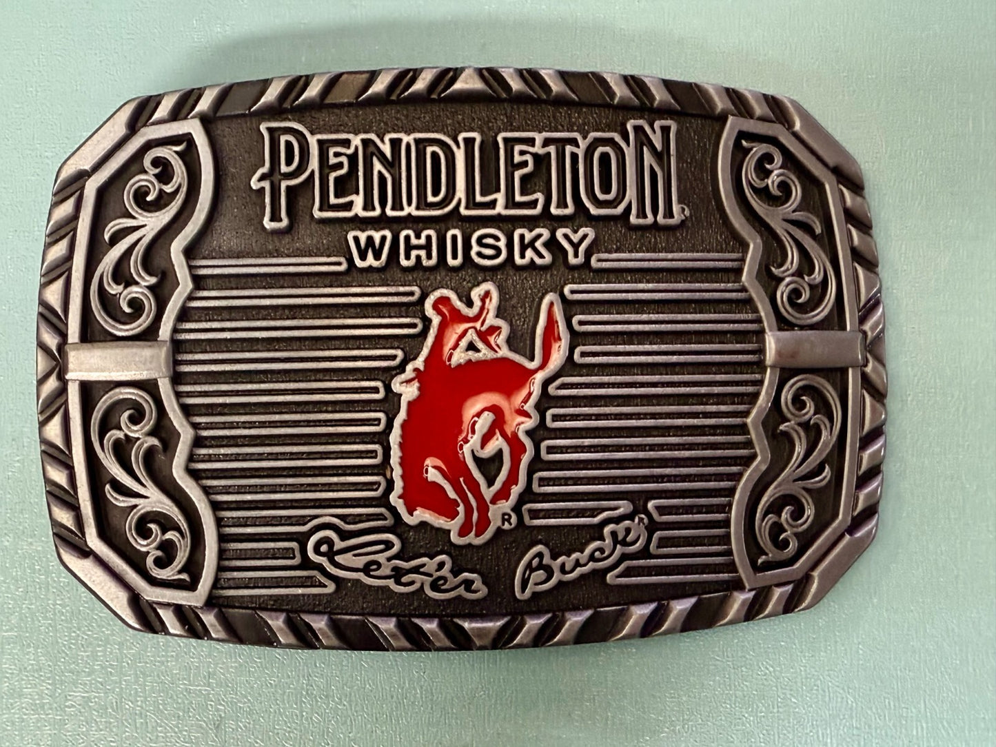 2025 Pendleton Whisky Let'er Buck Rodeo Cowboy Montana Silversmiths Belt Buckle