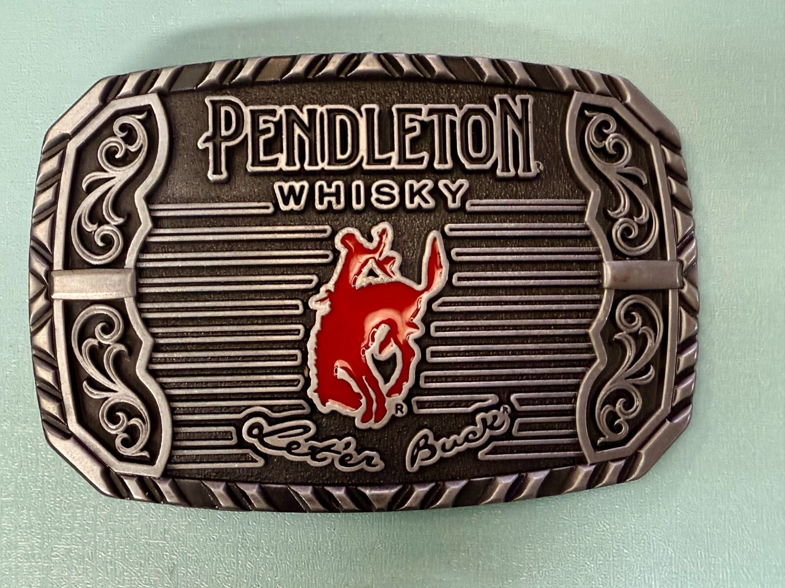 2025 Pendleton Whisky Let'er Buck Rodeo Cowboy Montana Silversmiths Belt Buckle