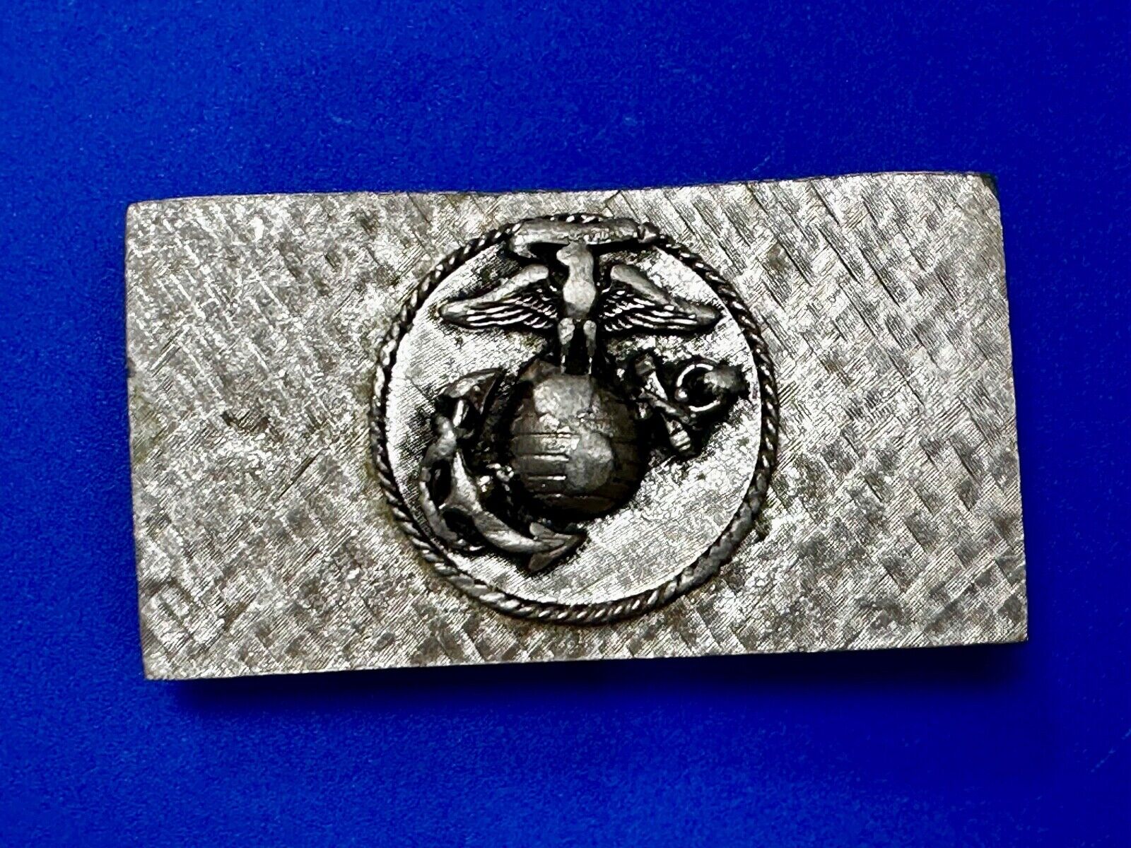 United States Marines Corps USA Military Emblem Silver Tone Belt Buckle