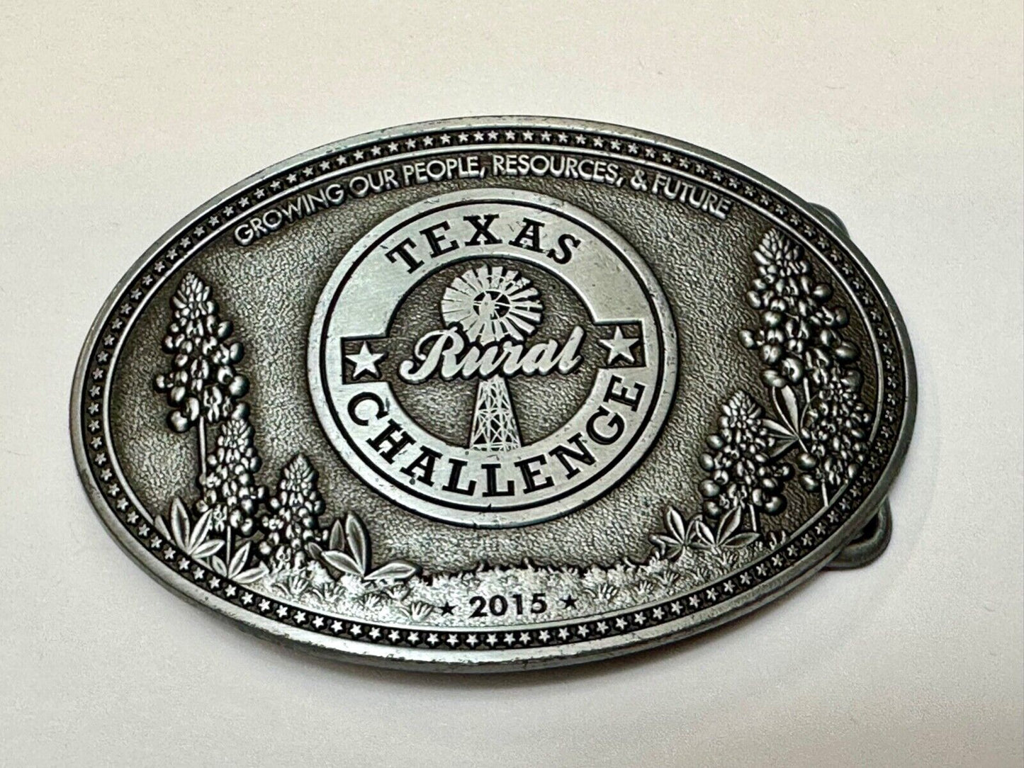 Texas Rural Challenge Growing our people, resources and future 2015 belt buckle
