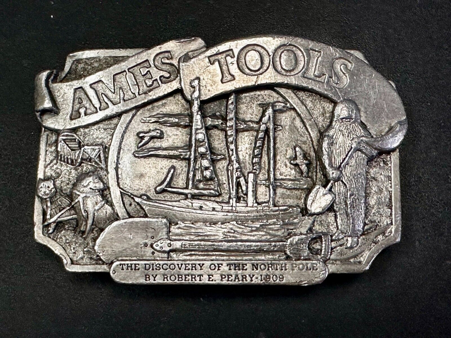AMES TOOLS The Discovery of the North Pole by Robert E. Peary 1983 Belt Buckle