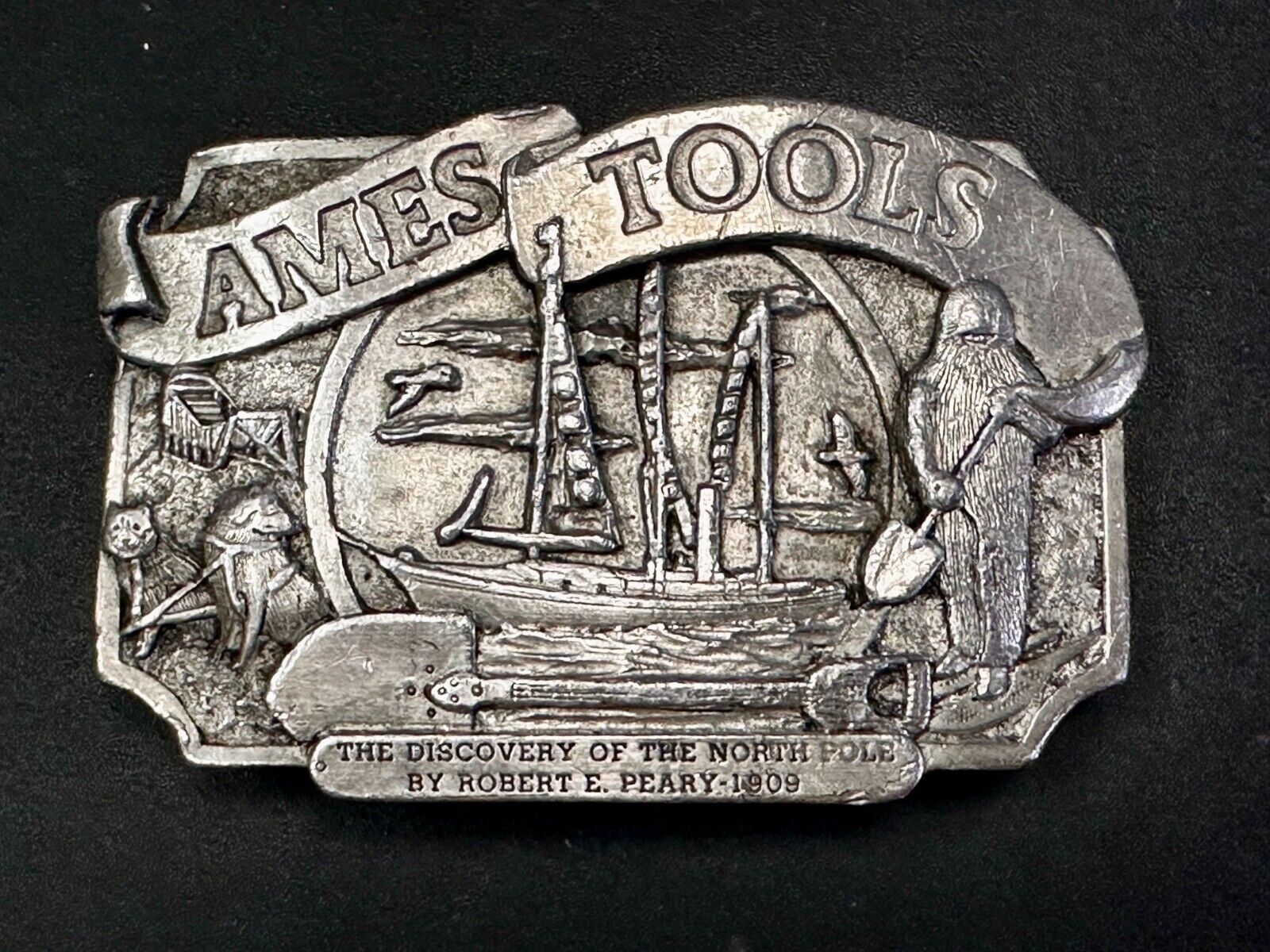 AMES TOOLS The Discovery of the North Pole by Robert E. Peary 1983 Belt Buckle