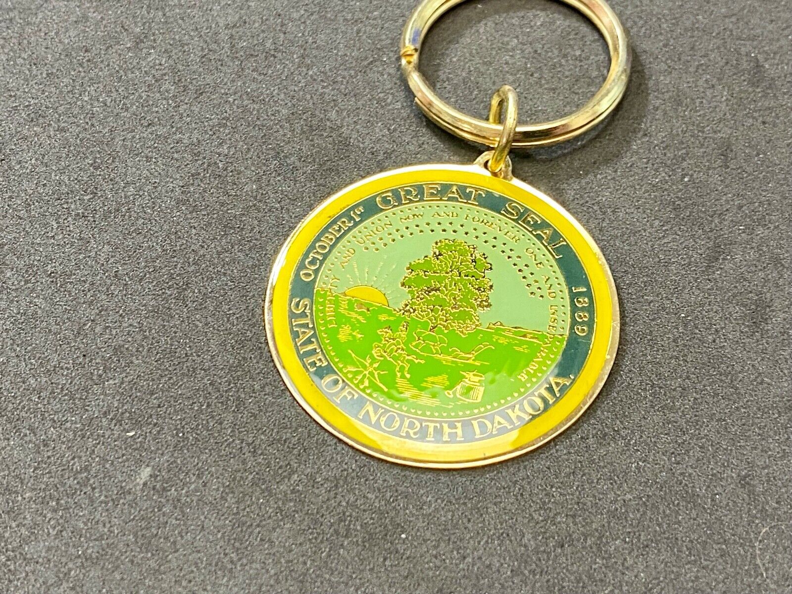 10 Lot  - The Great State Seal of North Dakota Keychain Key Ring Chain Resale